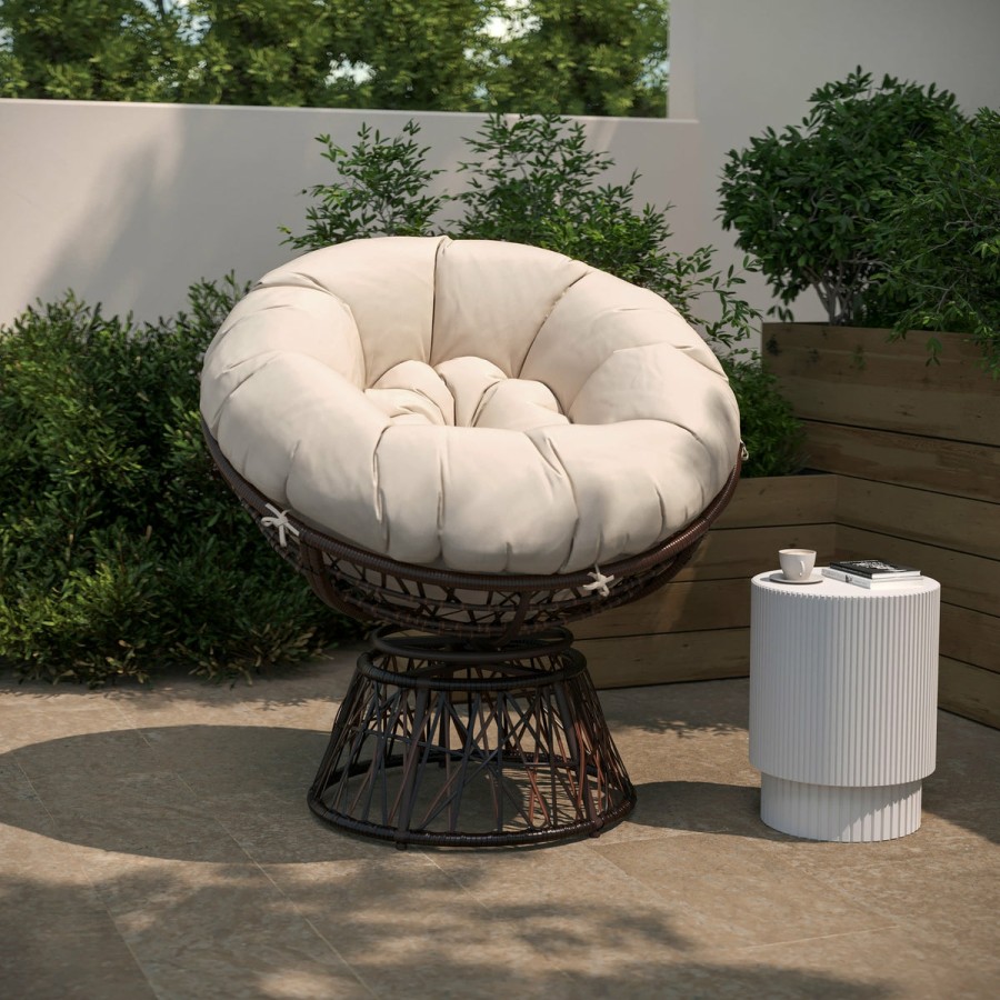 More FLASH | Bowie Comfort Series Swivel Patio Chair With Cushion