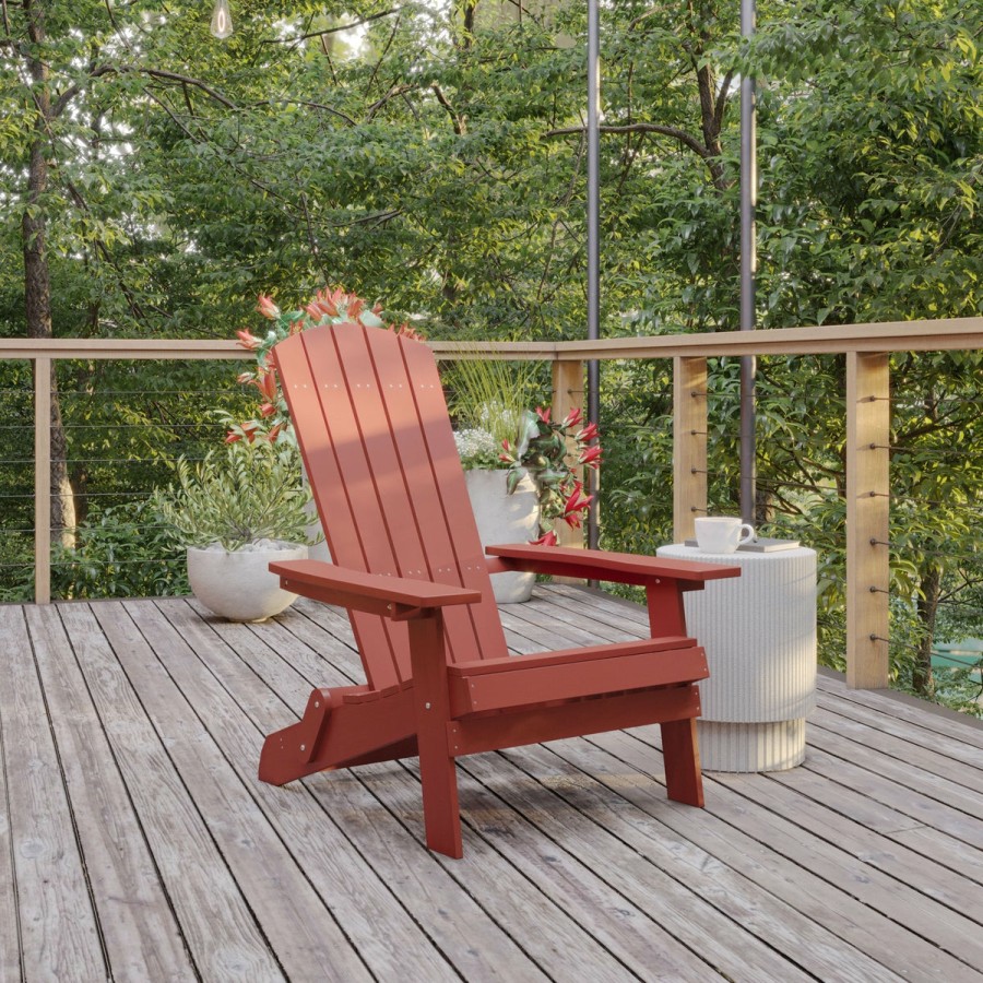 More FLASH | Charlestown All-Weather Poly Resin Indoor/Outdoor Folding Adirondack Chair