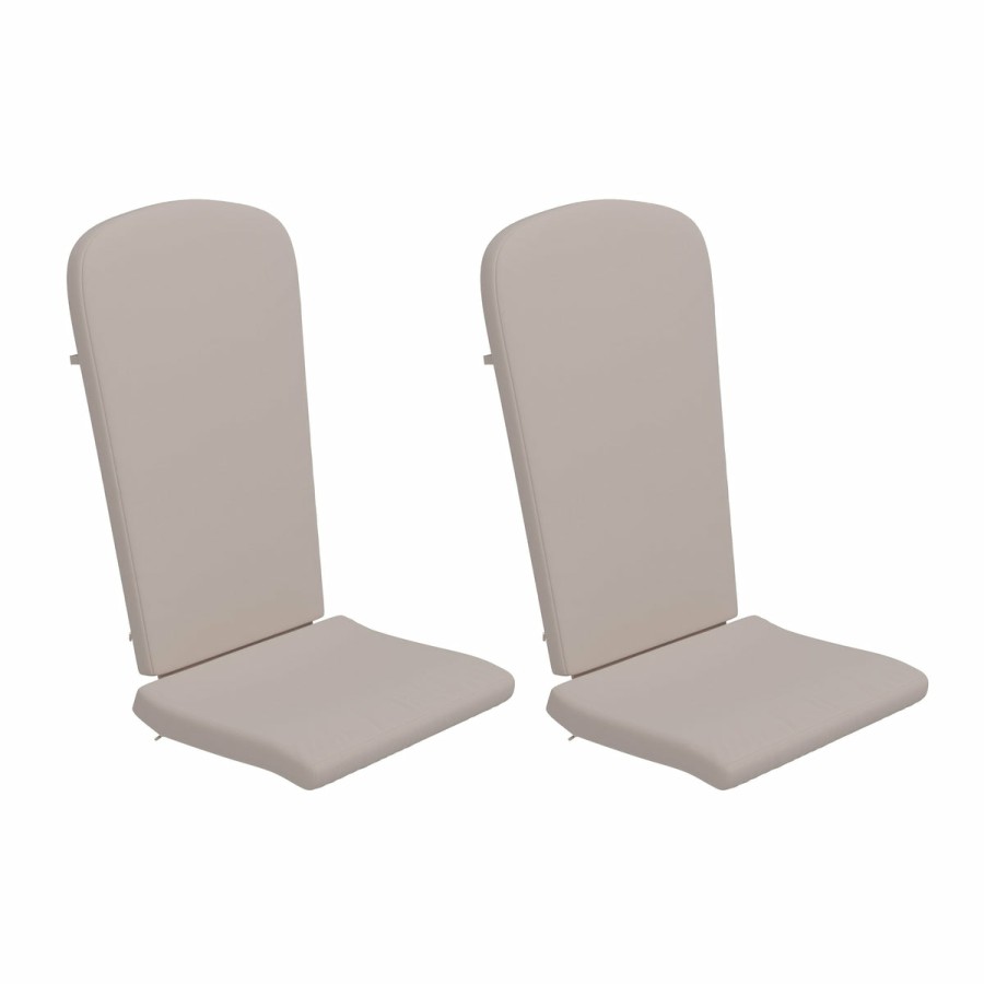 More FLASH | Charlestown Set Of 2 All Weather Indoor/Outdoor High Back Adirondack Chair Cushions, Patio Furniture Replacement Cushions