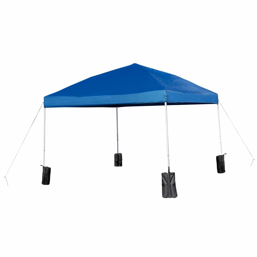 More FLASH | 10'X10' Pop Up Event Straight Leg Canopy Tent With Sandbags And Wheeled Case