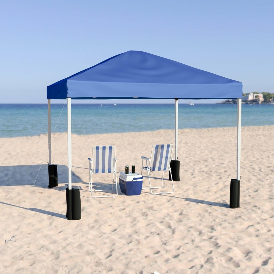 More FLASH | 10'X10' Pop Up Event Straight Leg Canopy Tent With Sandbags And Wheeled Case