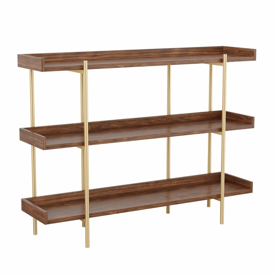 Office & Reception MARTHA STEWART Storage And Book Shelves | Emmett 3 Shelf Storage Display Unit Bookcase With Metal Frame