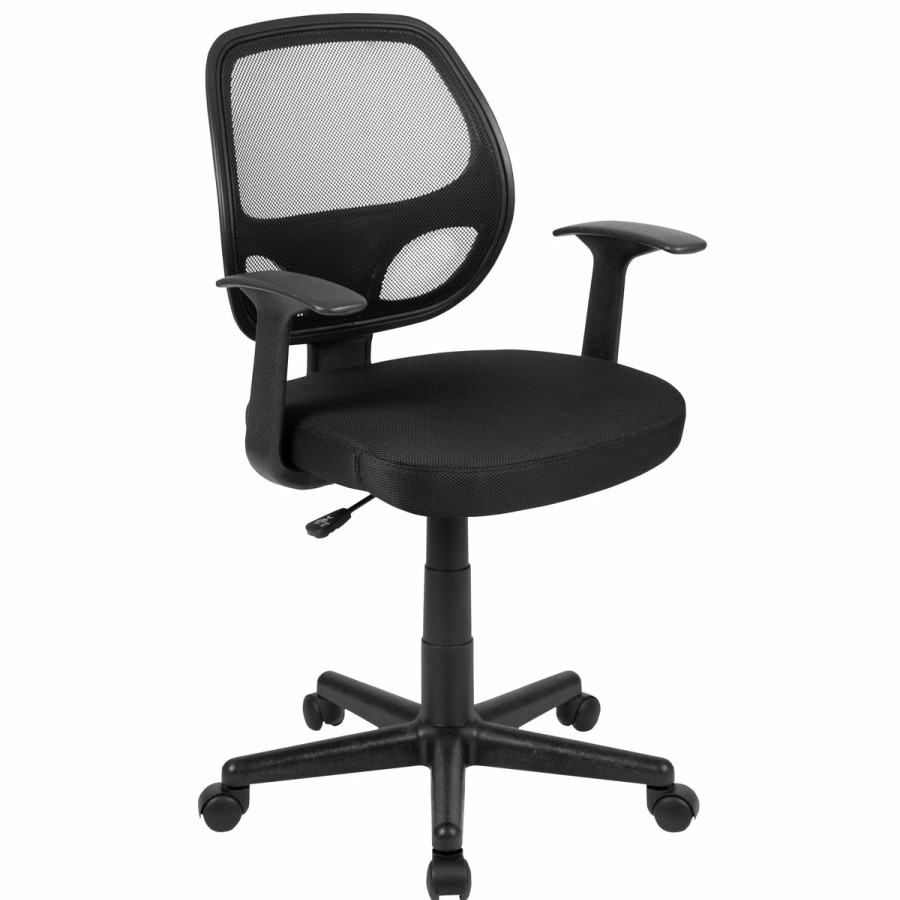 Office & Reception FLASH Task Office Chairs | Flash Fundamentals Mid-Back Mesh Swivel Ergonomic Task Office Chair With Arms