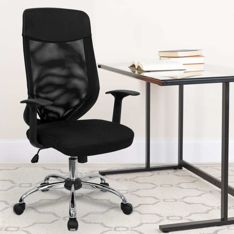 Office & Reception FLASH Executive Office Chairs | High Back Mesh Executive Swivel Office Chair With Arms