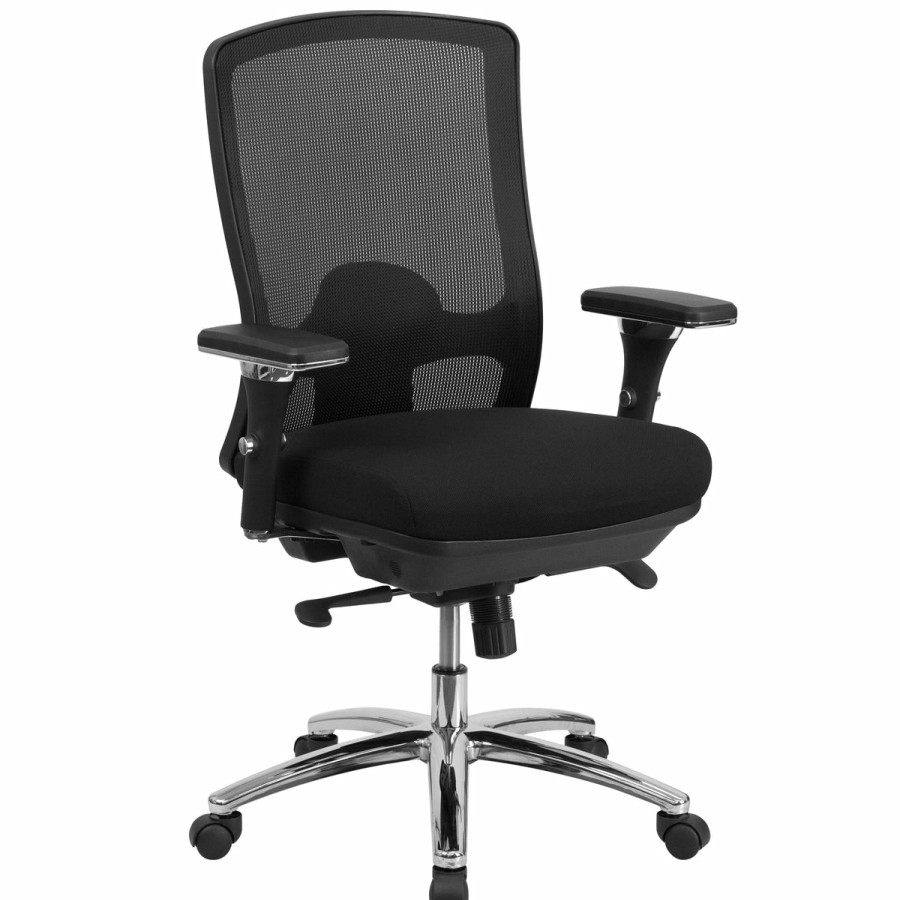 Office & Reception FLASH Big & Tall Office Chairs | Hercules Series 24/7 Intensive Use Big & Tall 350 Lb. Rated Mesh Multifunction Swivel Ergonomic Office Chair With Synchro-Tilt