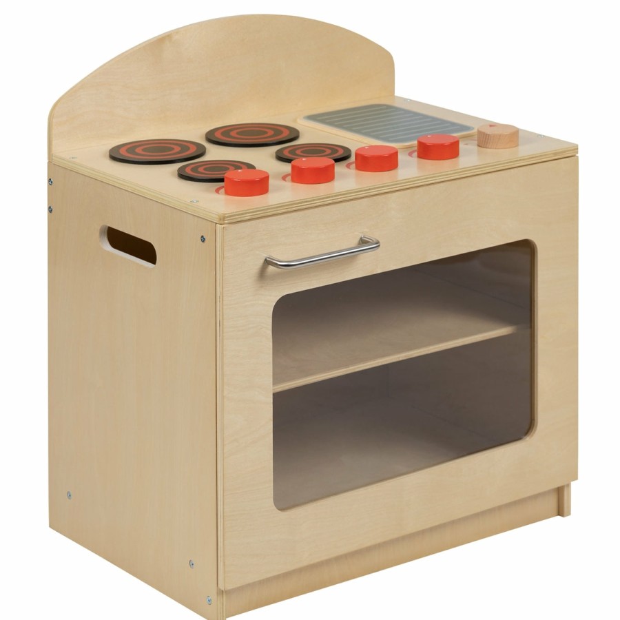 Classroom FLASH Dramatic Play | Children'S Wooden Kitchen Stove For Commercial Or Home Use - Safe, Kid Friendly Design