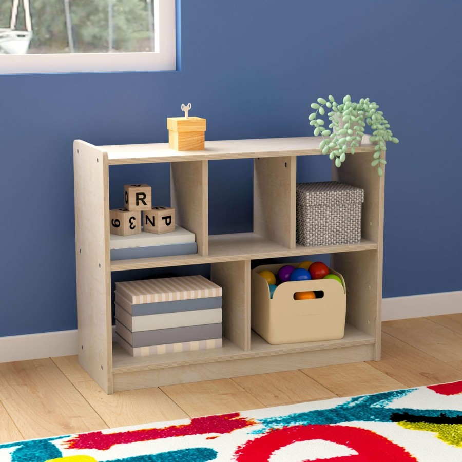 Classroom FLASH Wooden Classroom Storage | Bright Beginnings Commercial Grade Modular Wooden Classroom Open Storage Unit, Safe, Kid Friendly Design