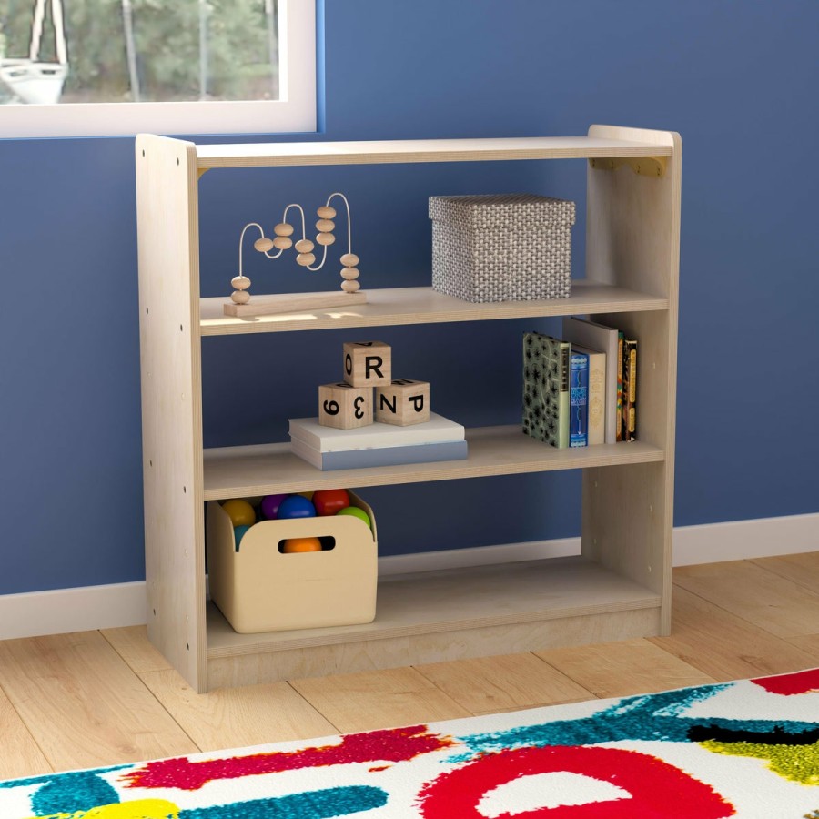 Classroom FLASH Wooden Classroom Storage | Bright Beginnings Commercial Grade Wooden Classroom Open Storage Unit, Safe, Kid Friendly Design