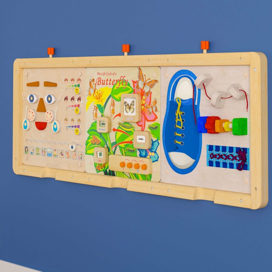 Classroom FLASH Stem Learning Systems | Bright Beginnings Commercial Grade Wooden Three Panel Steam Wall System