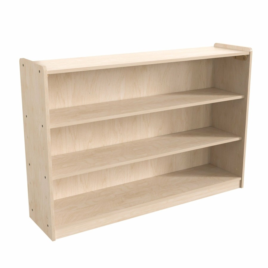 Classroom FLASH Wooden Classroom Storage | Bright Beginnings Commercial Grade Extra Wide Wooden Classroom Open Storage Unit, Safe, Kid Friendly Design