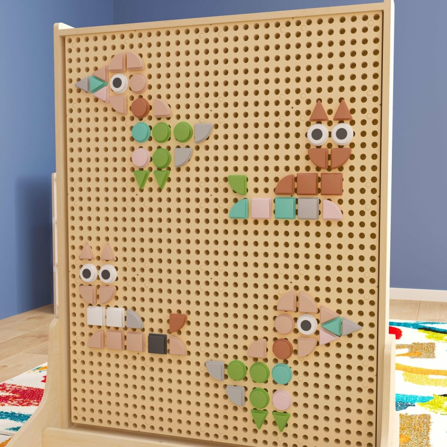 Classroom FLASH Stem Learning Systems | Bright Beginnings Commercial Grade 256 Piece Shape Set For Modular Steam Wall Systems