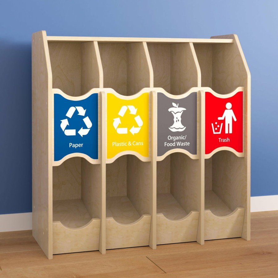 Classroom FLASH Dramatic Play | Bright Beginnings Commercial Grade Wooden Pretend Play Recycling Station For Children