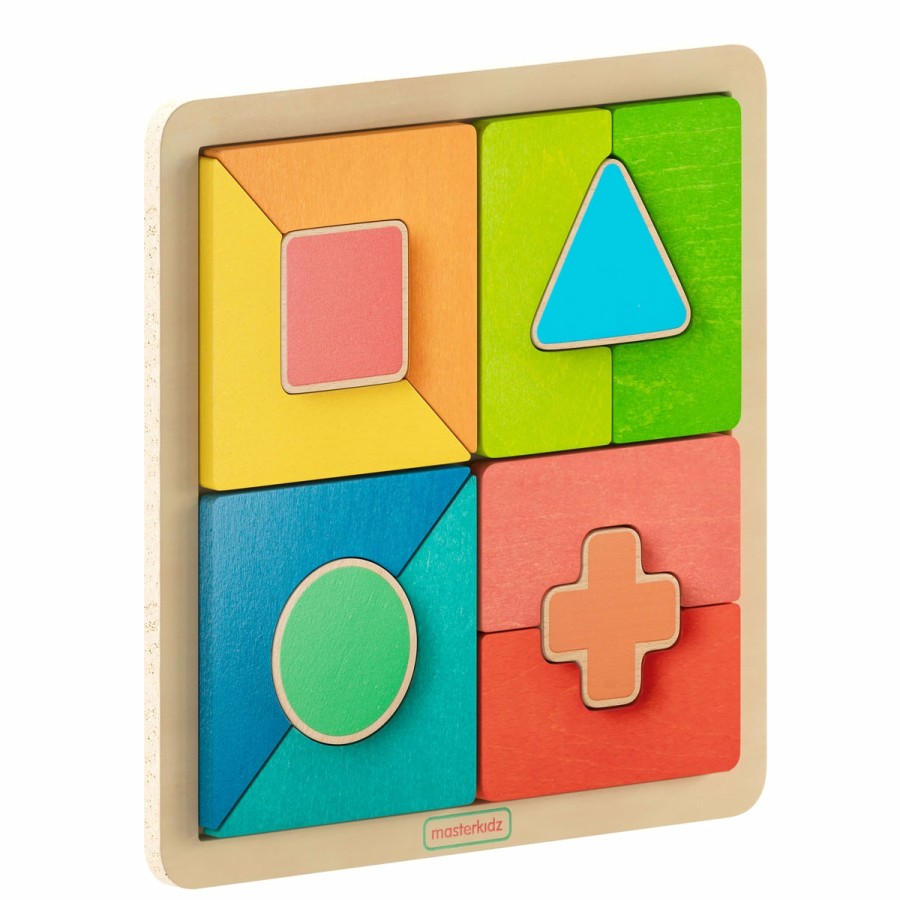 Classroom FLASH Puzzles & Art Activities | Bright Beginnings Commercial Grade Birch Plywood Stem Geometric Shape Building Puzzle Board