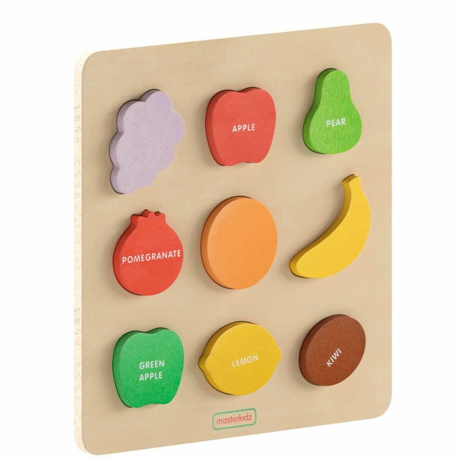 Classroom FLASH Puzzles & Art Activities | Bright Beginnings Commercial Grade Birch Plywood Stem Fruit Shapes Puzzle Board