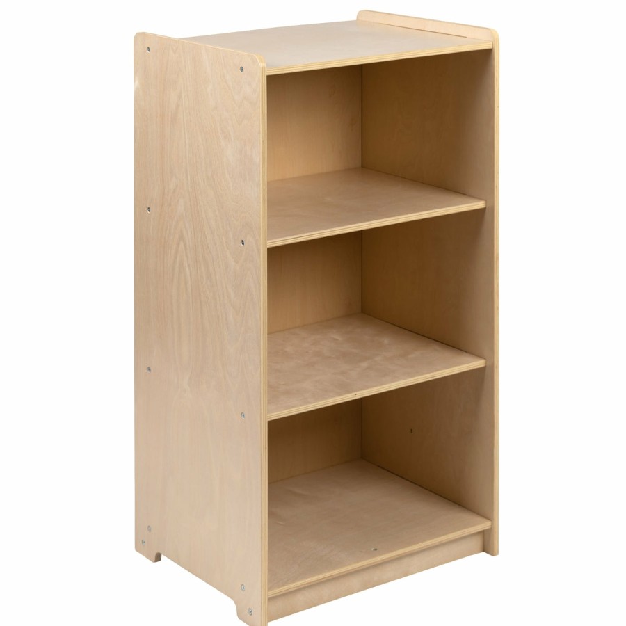 Classroom FLASH Wooden Classroom Storage | Wooden School Classroom Storage Cabinet/Bookshelf For Commercial Or Home Use - Safe, Kid Friendly Design (Natural)