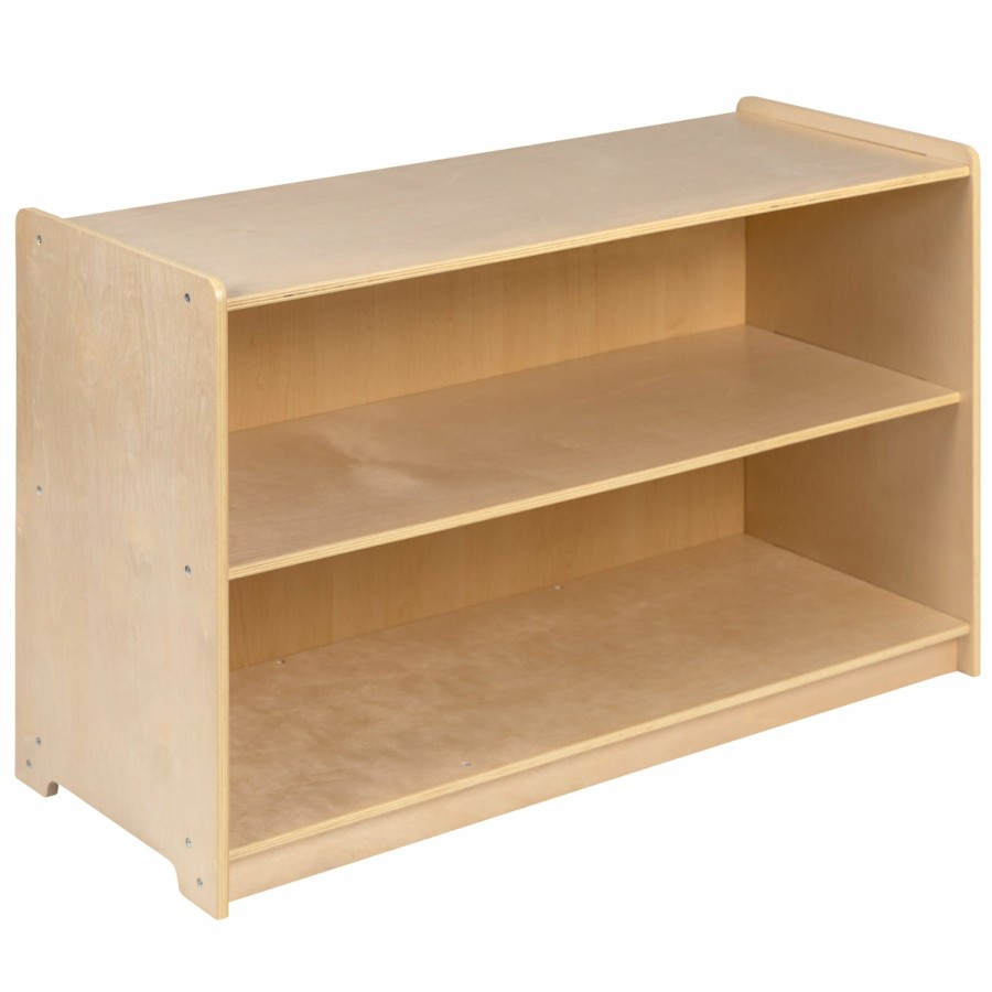 Classroom FLASH Wooden Classroom Storage | Wooden School Classroom Storage Cabinet For Commercial Or Home Use - Safe, Kid Friendly Design (Natural)