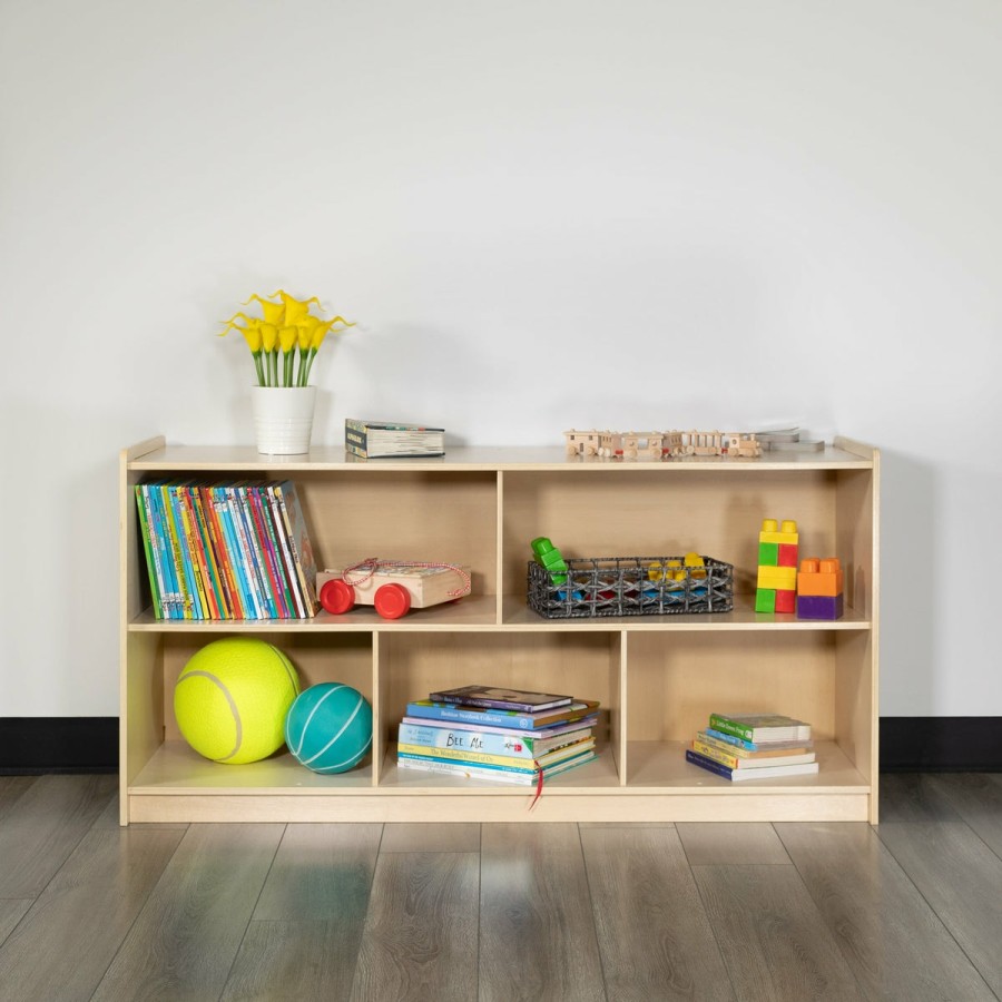 Classroom FLASH Wooden Classroom Storage | Wooden School Classroom Storage Cabinet/Cubby For Commercial Or Home Use - Safe, Kid Friendly Design (Natural)