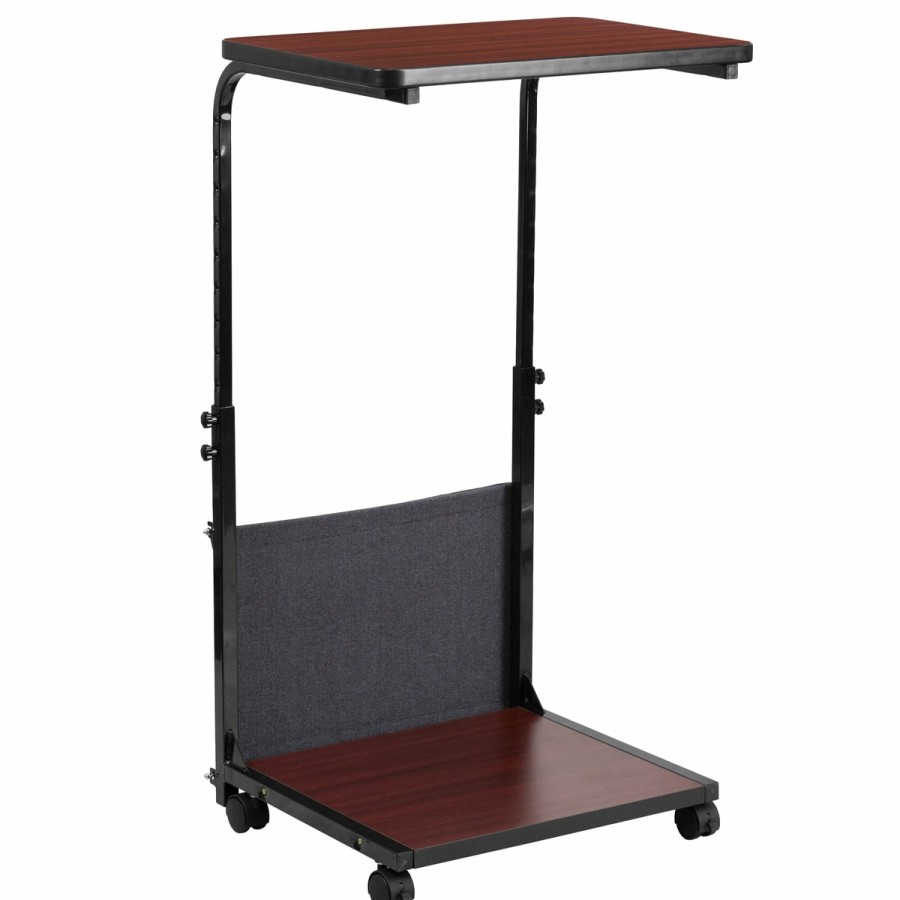 Office & Reception FLASH Desks | Mobile Sit-Down, Stand-Up Computer Ergonomic Desk With Removable Pouch (Adjustable Range 27'' - 46.5'')