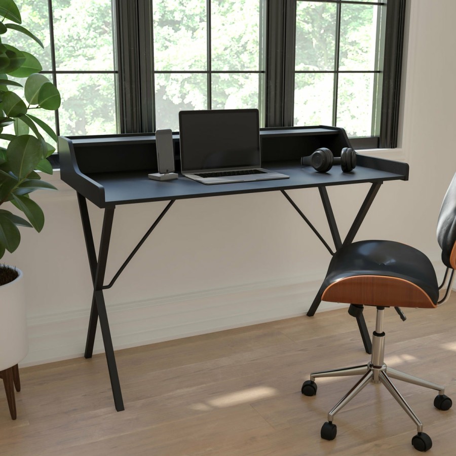 Office & Reception FLASH Desks | Computer Desk With Top Shelf