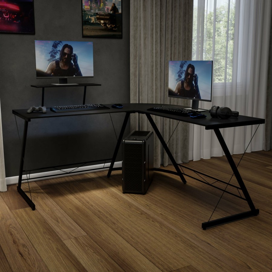 Office & Reception FLASH Desks | L-Shaped Desk 71.5" Computer Corner Desk, Home Office Corner Desk, Gaming Desk, Space Saving, Easy To Assemble