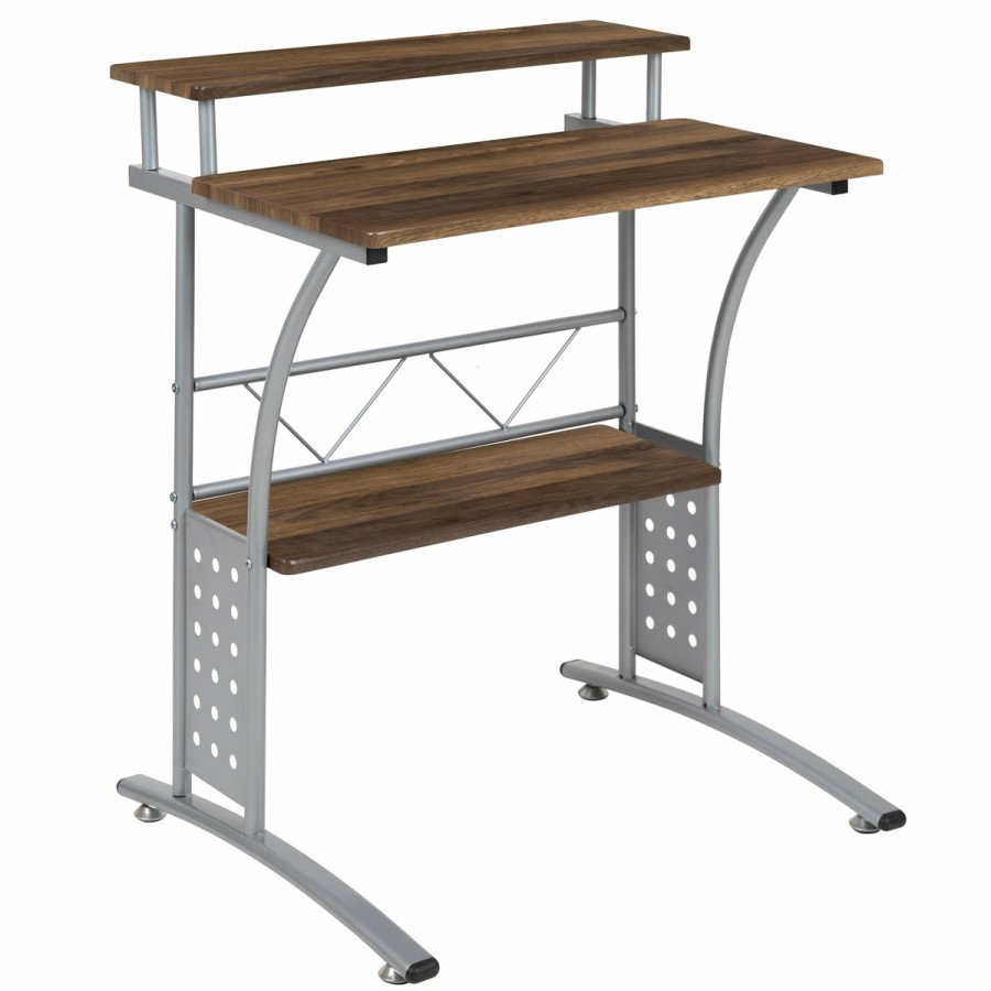 Office & Reception FLASH Desks | Computer Desk With Top And Lower Storage Shelves