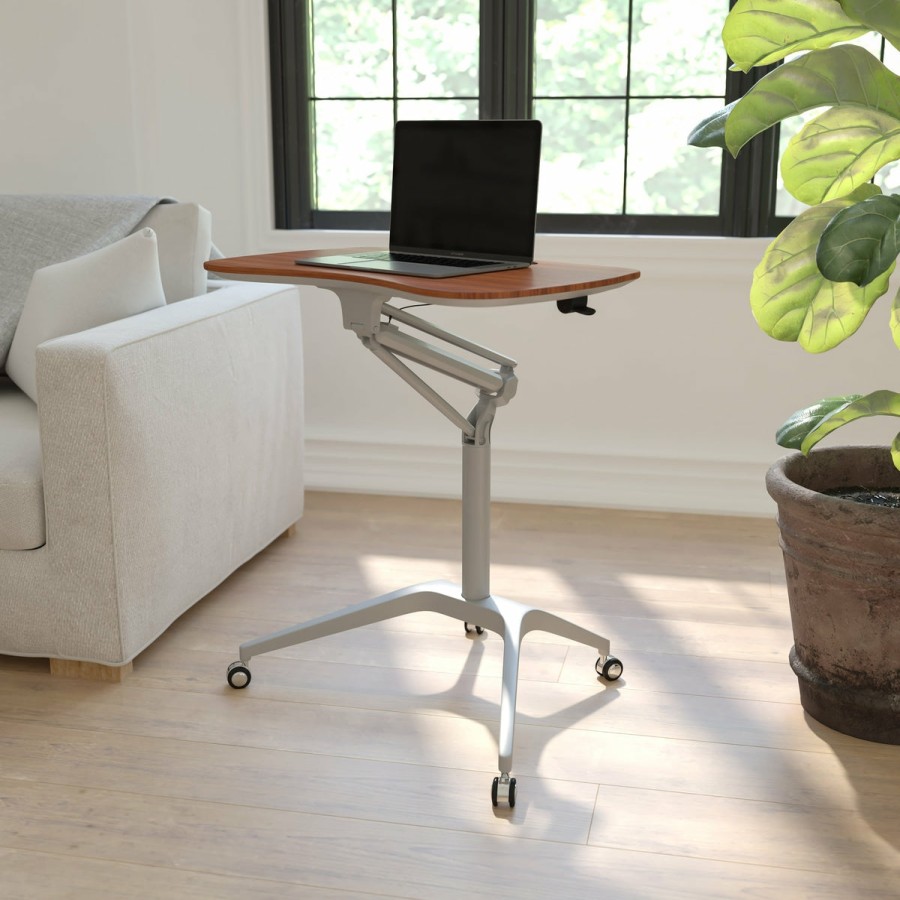 Office & Reception FLASH Desks | Mobile Sit-Down, Stand-Up Ergonomic Computer Desk - Standing Desk