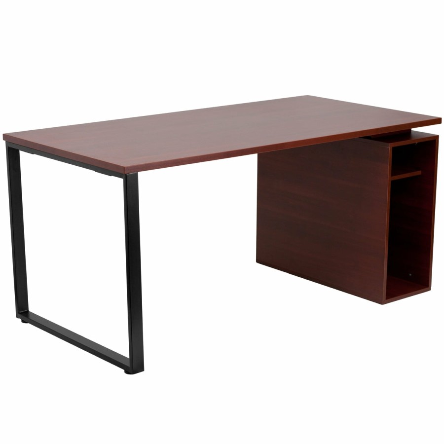 Office & Reception FLASH Desks | Computer Desk With Open Storage Pedestal