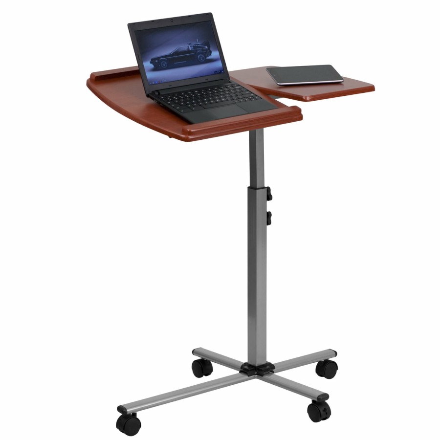 Office & Reception FLASH Desks | Angle And Height Adjustable Mobile Laptop Computer Table With Top