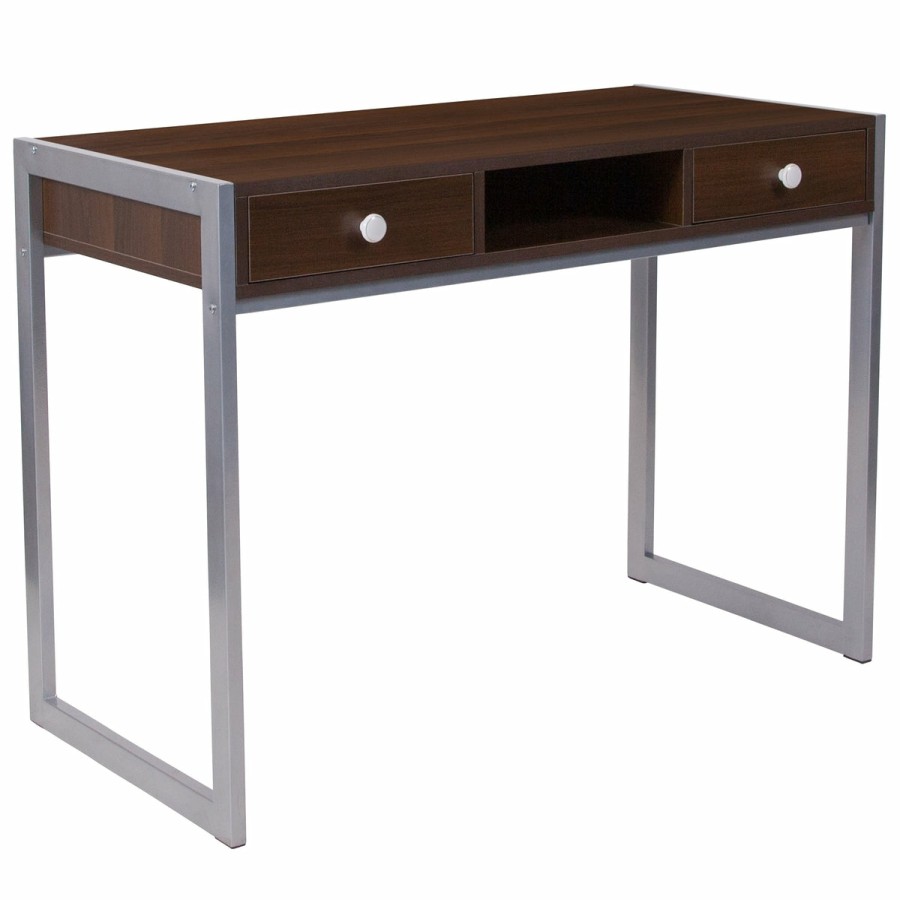 Office & Reception FLASH Desks | Bradley Desk With Silver Metal Frame