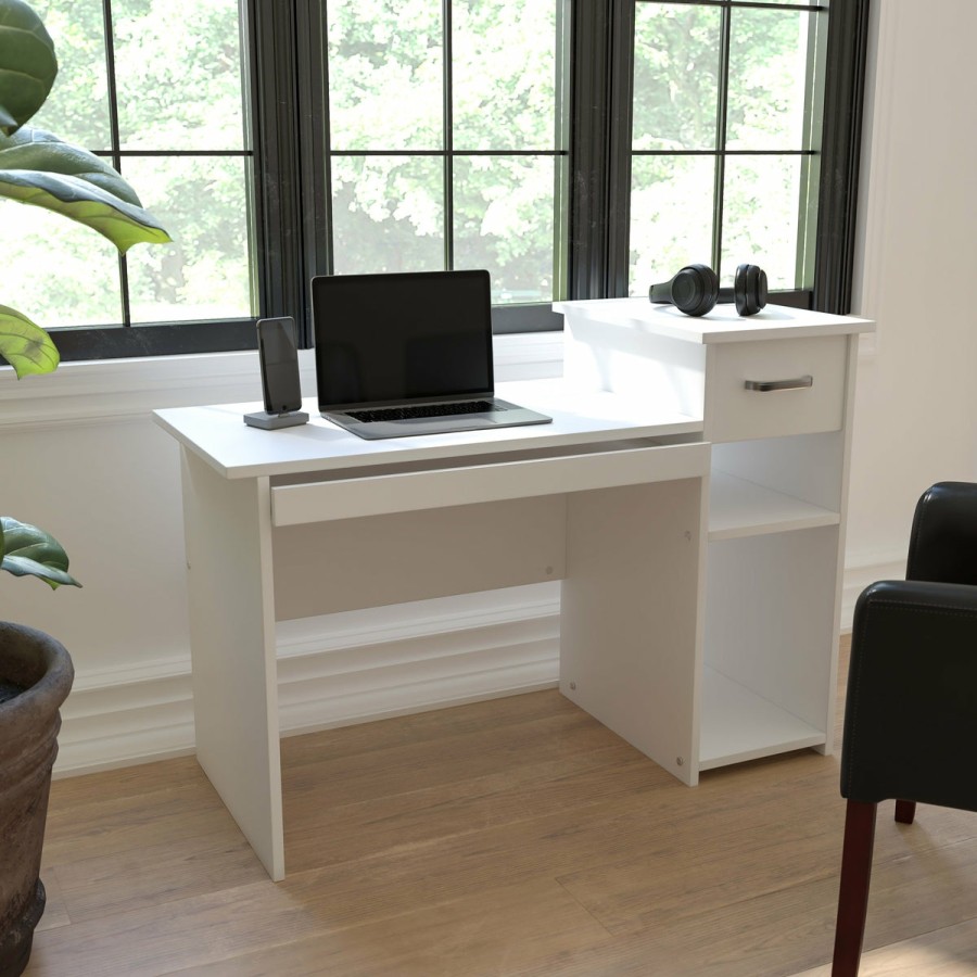 Office & Reception FLASH Desks | Highland Park Desk With Shelves And Drawer