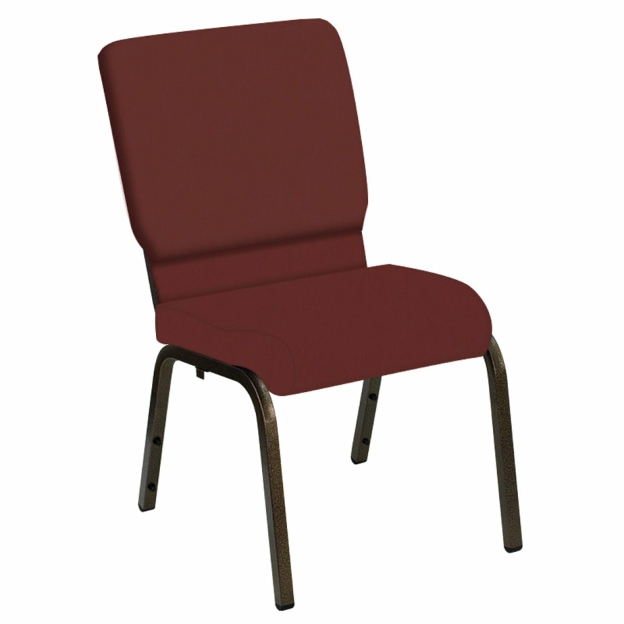 Church Chairs FLASH | Hercules Series 18.5''W Church Chair In E-Z Vinyl - Gold Vein Frame