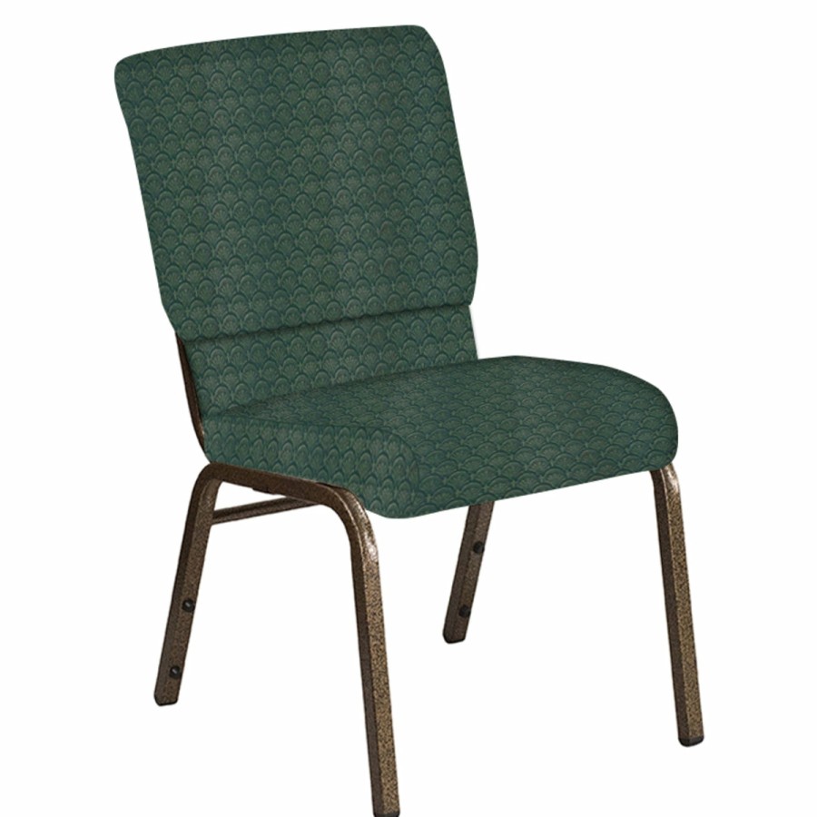 Church Chairs FLASH | 18.5''W Church Chair In Arches Fabric - Gold Vein Frame