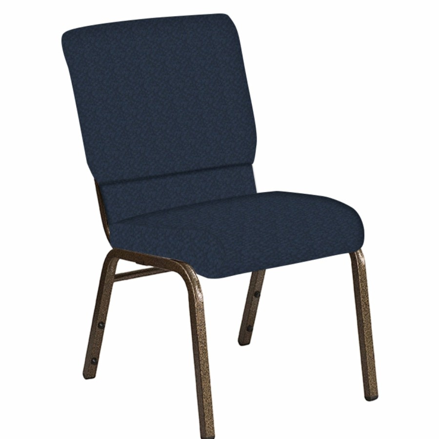 Church Chairs FLASH | 18.5''W Church Chair In Bonaire Fabric - Gold Vein Frame