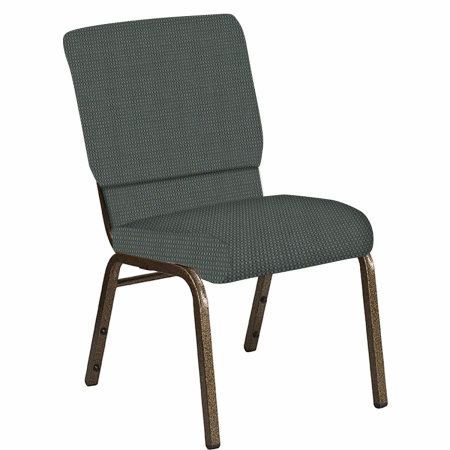 Church Chairs FLASH | 18.5''W Church Chair In Canterbury Fabric - Gold Vein Frame