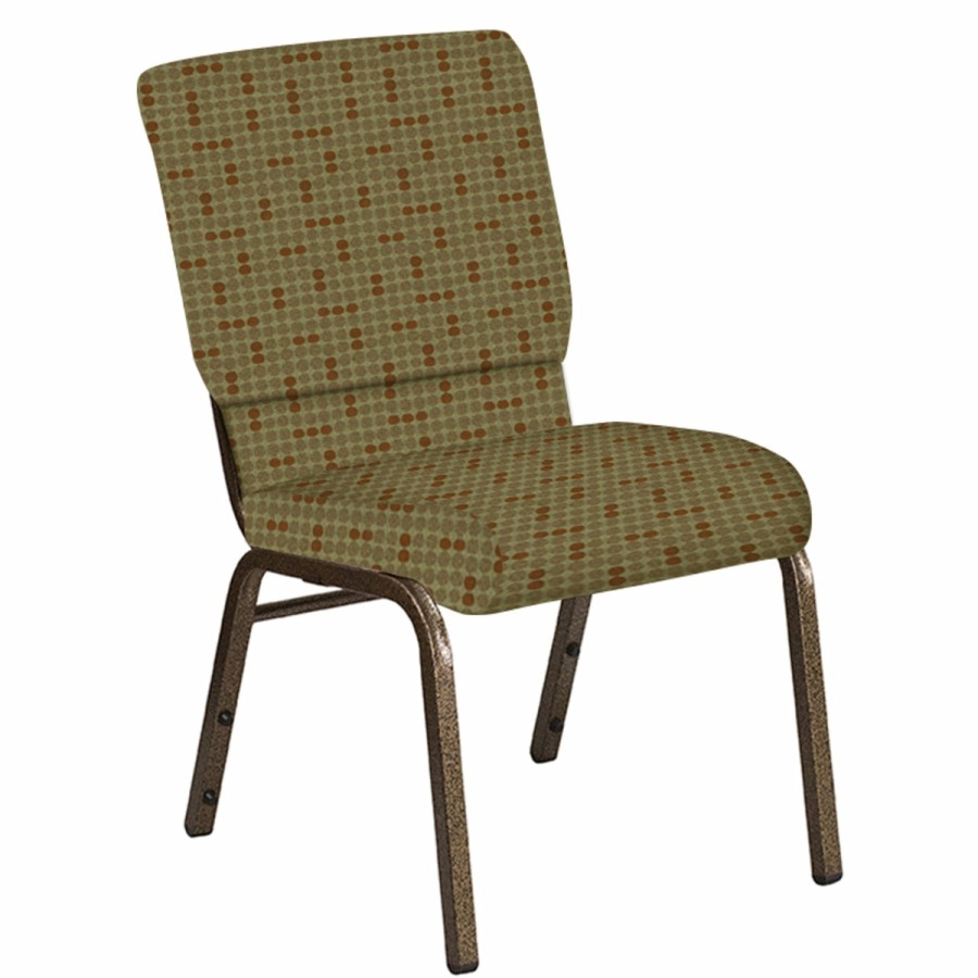 Church Chairs FLASH | Embroidered 18.5''W Church Chair In Eclipse Fabric - Gold Vein Frame