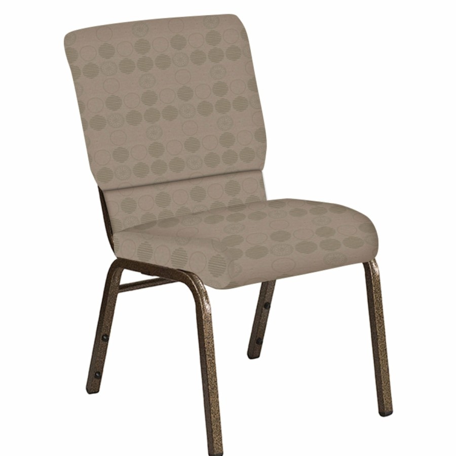 Church Chairs FLASH | 18.5''W Church Chair In Galaxy Fabric - Gold Vein Frame