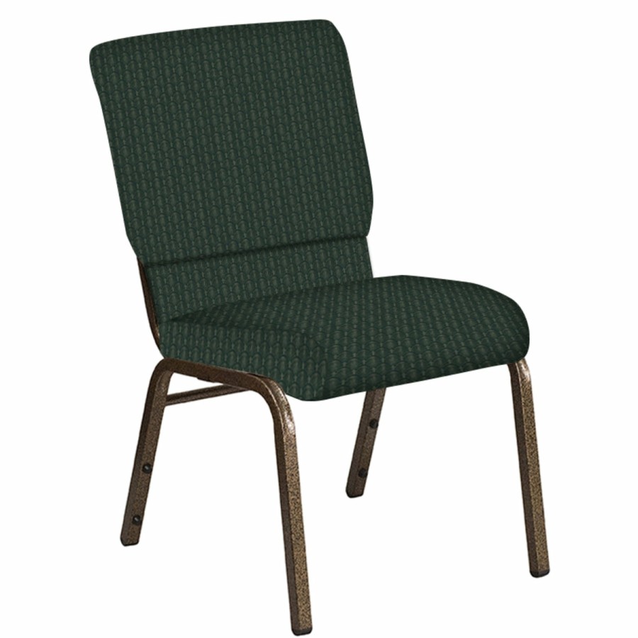 Church Chairs FLASH | 18.5''W Church Chair In Grace Fabric - Gold Vein Frame