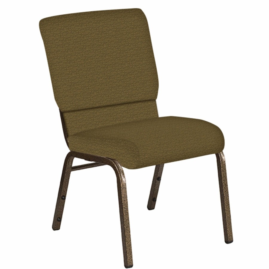 Church Chairs FLASH | 18.5''W Church Chair In Mirage Fabric - Gold Vein Frame