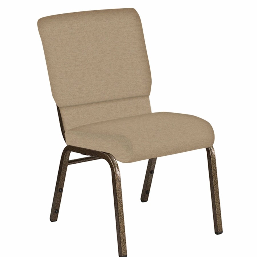 Church Chairs FLASH | Embroidered 18.5''W Church Chair In Ravine Fabric - Gold Vein Frame