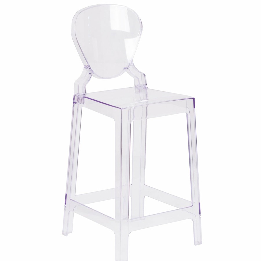 Folding & Event FLASH Ghost Chairs & Stools | Ghost Counter Stool In Transparent Crystal With Tear Back