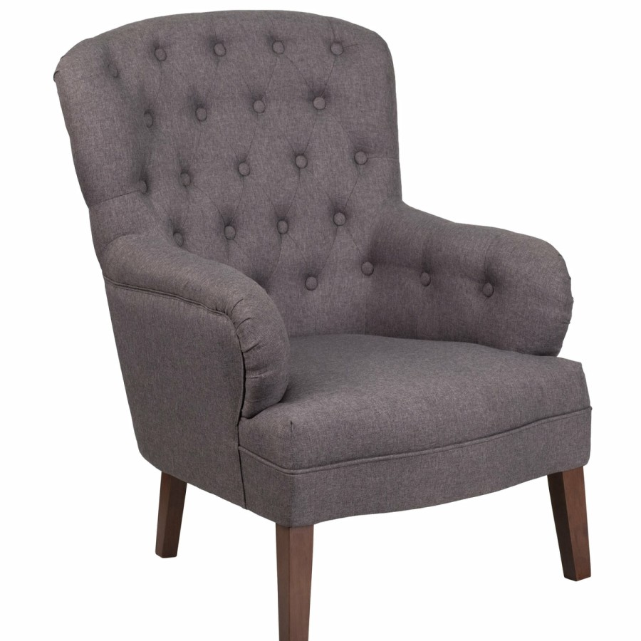 Office & Reception FLASH Reception Chairs | Hercules Arkley Series Button Tufted Arm Chair