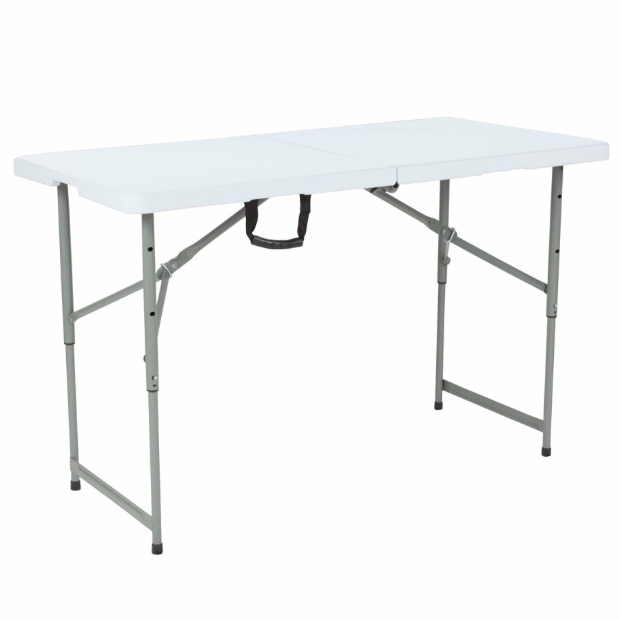 Folding & Event FLASH Plastic Folding Tables | 4-Foot Height Adjustable Bi-Fold Plastic Folding Table