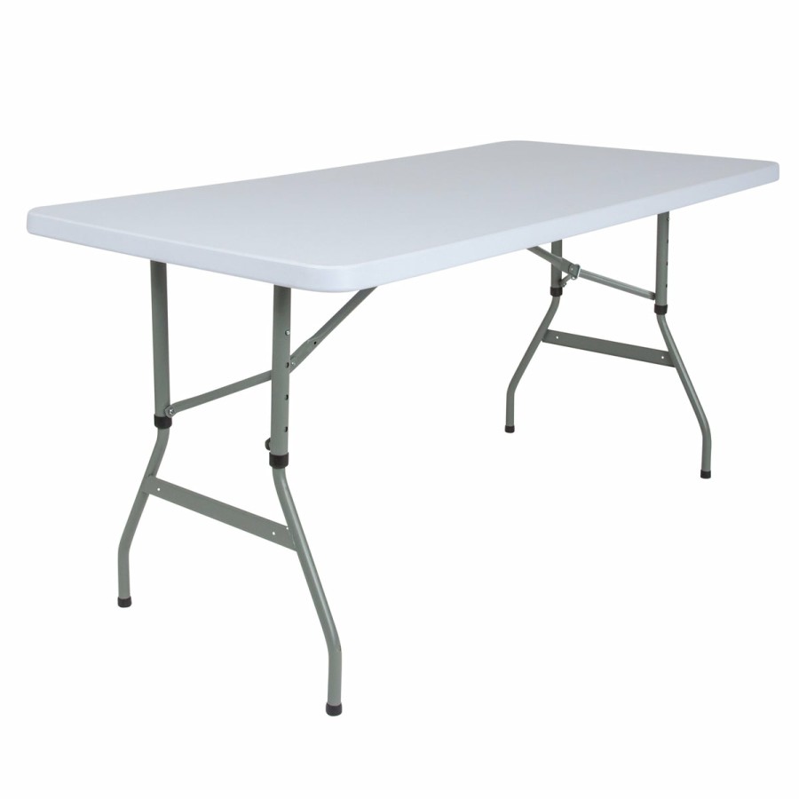 Folding & Event FLASH Plastic Folding Tables | 4.93-Foot Height Adjustable Plastic Folding Table