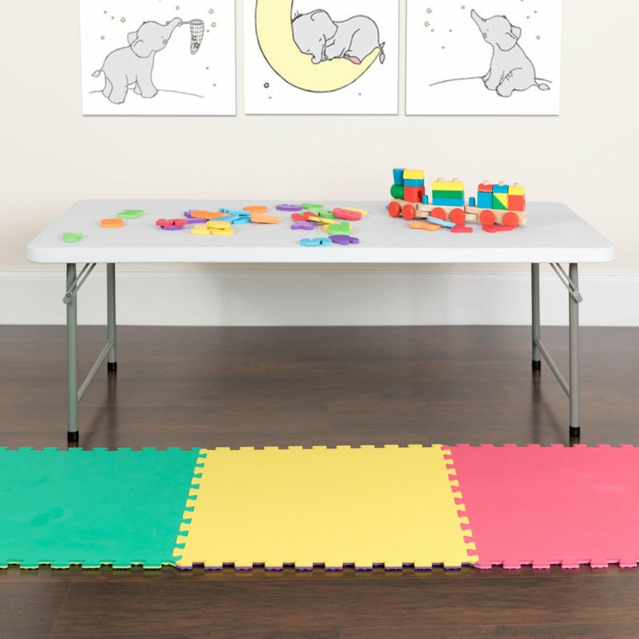 Folding & Event FLASH Plastic Folding Tables | 4.93-Foot Kid'S Plastic Folding Table