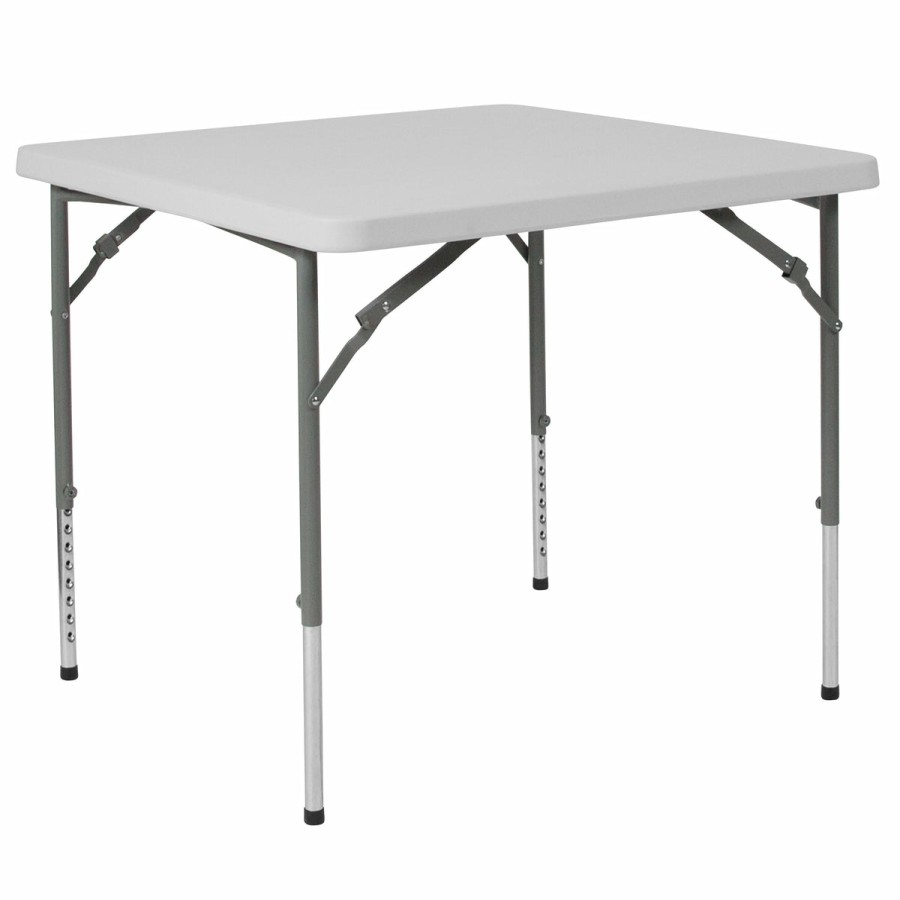 Folding & Event FLASH Plastic Folding Tables | 2.79-Foot Square Height Adjustable Plastic Folding Table