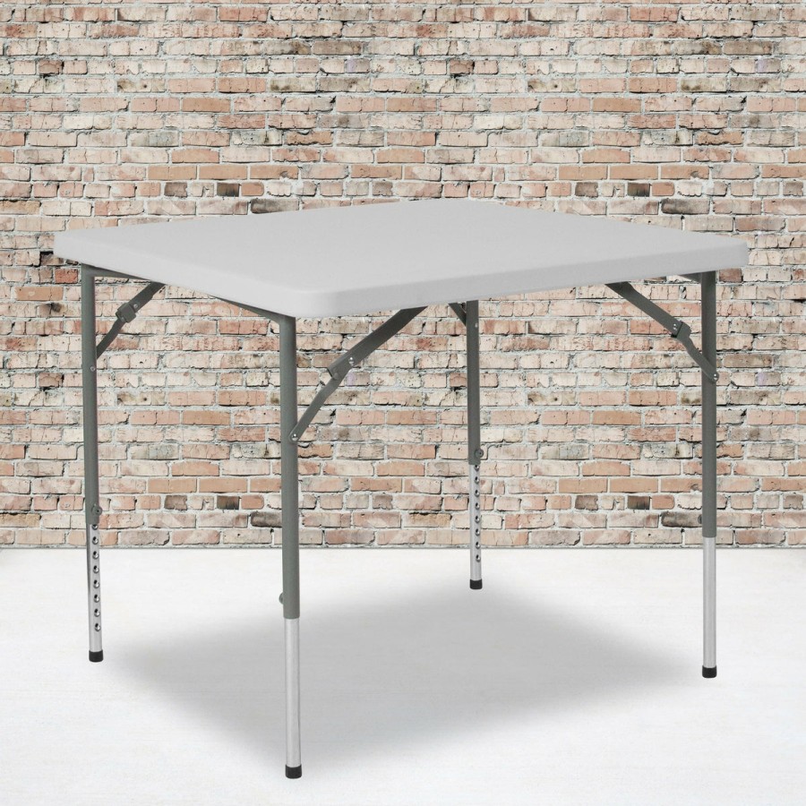 Folding & Event FLASH Plastic Folding Tables | 2.79-Foot Square Height Adjustable Plastic Folding Table