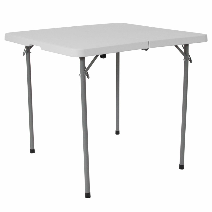 Folding & Event FLASH Plastic Folding Tables | 2.79-Foot Square Bi-Fold Plastic Folding Table With Carrying Handle