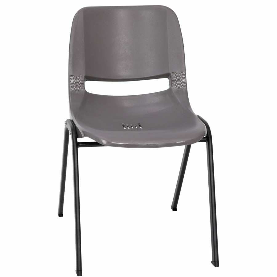 Classroom FLASH Plastic Stack & Student Chairs | Hercules Series 661 Lb. Capacity Ergonomic Shell Stack Chair With 16'' Seat Height