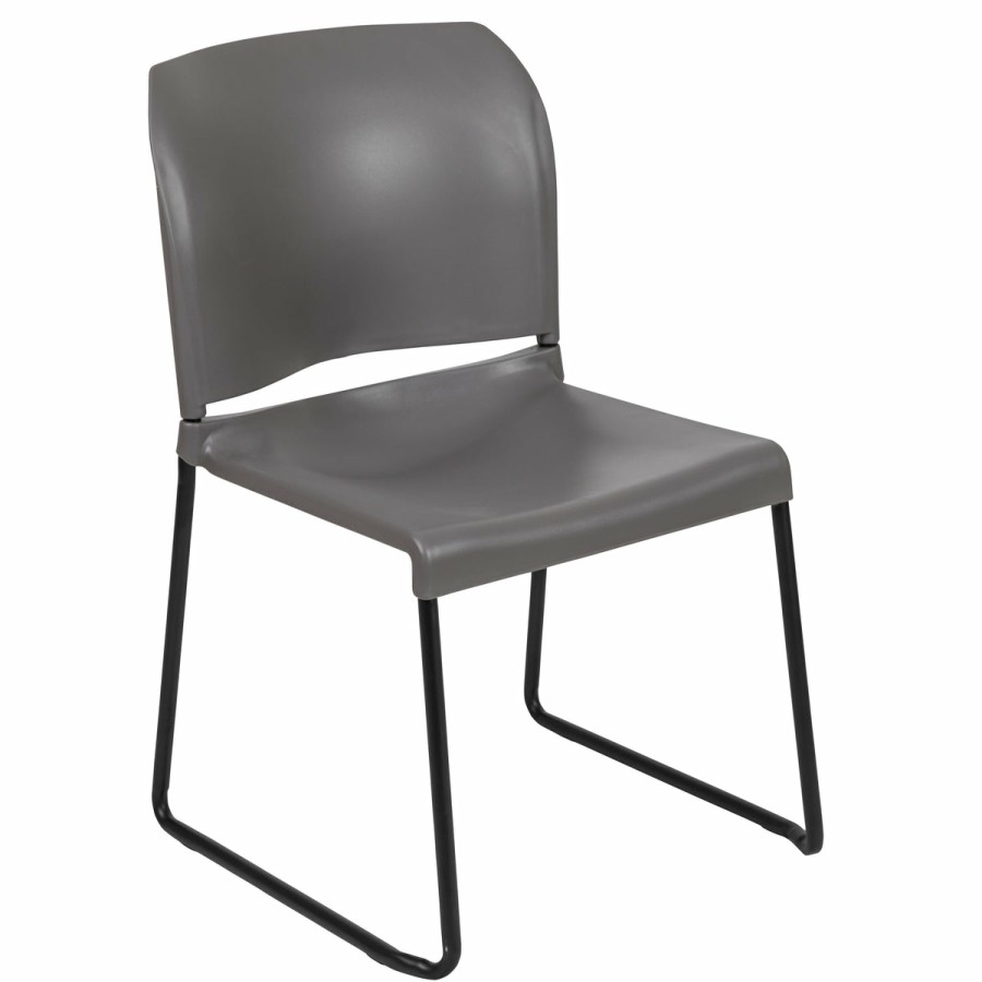 Office & Reception FLASH Reception Stack Chairs | Hercules Series 880 Lb. Capacity Full Back Contoured Stack Chair With Powder Coated Sled Base