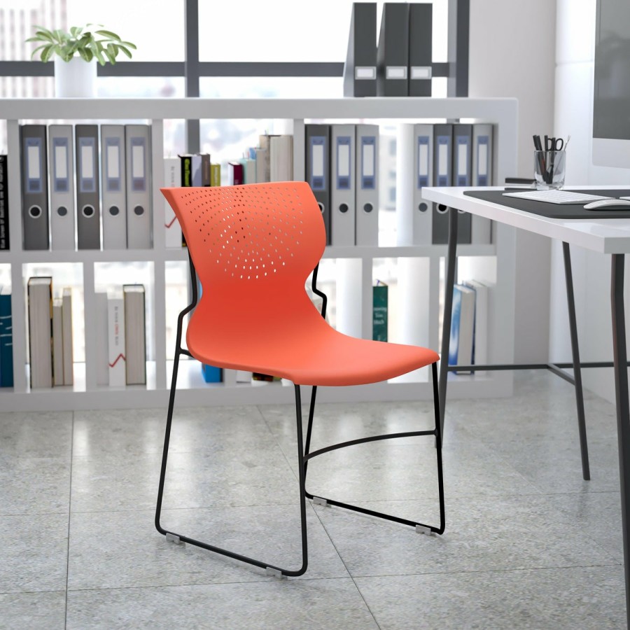 Office & Reception FLASH Reception Stack Chairs | Hercules Series 661 Lb. Capacity Full Back Stack Chair With Powder Coated Frame